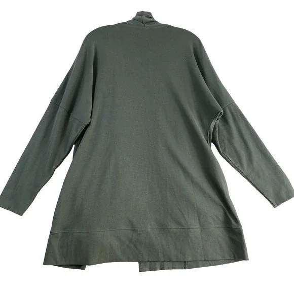 PACT Open Cardigan Sweater Women Sz M/L Green 100% Organic Cotton Lounge - Picture 9 of 11